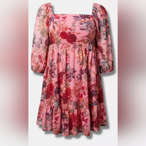 🌷Torrid Pink and Red Long Sleeve Dress - Picture 14 of 15